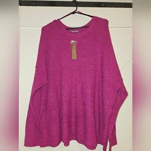 Cozy Magenta Knit Sweater XL